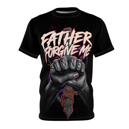 "Father Forgive Me" Black Tee | Unisex