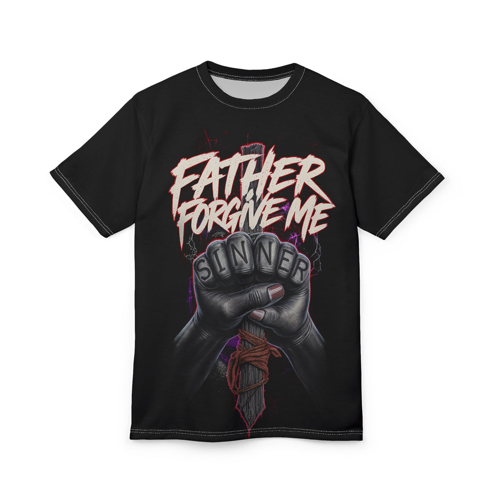 "Father Forgive Me" Black Tee | Unisex
