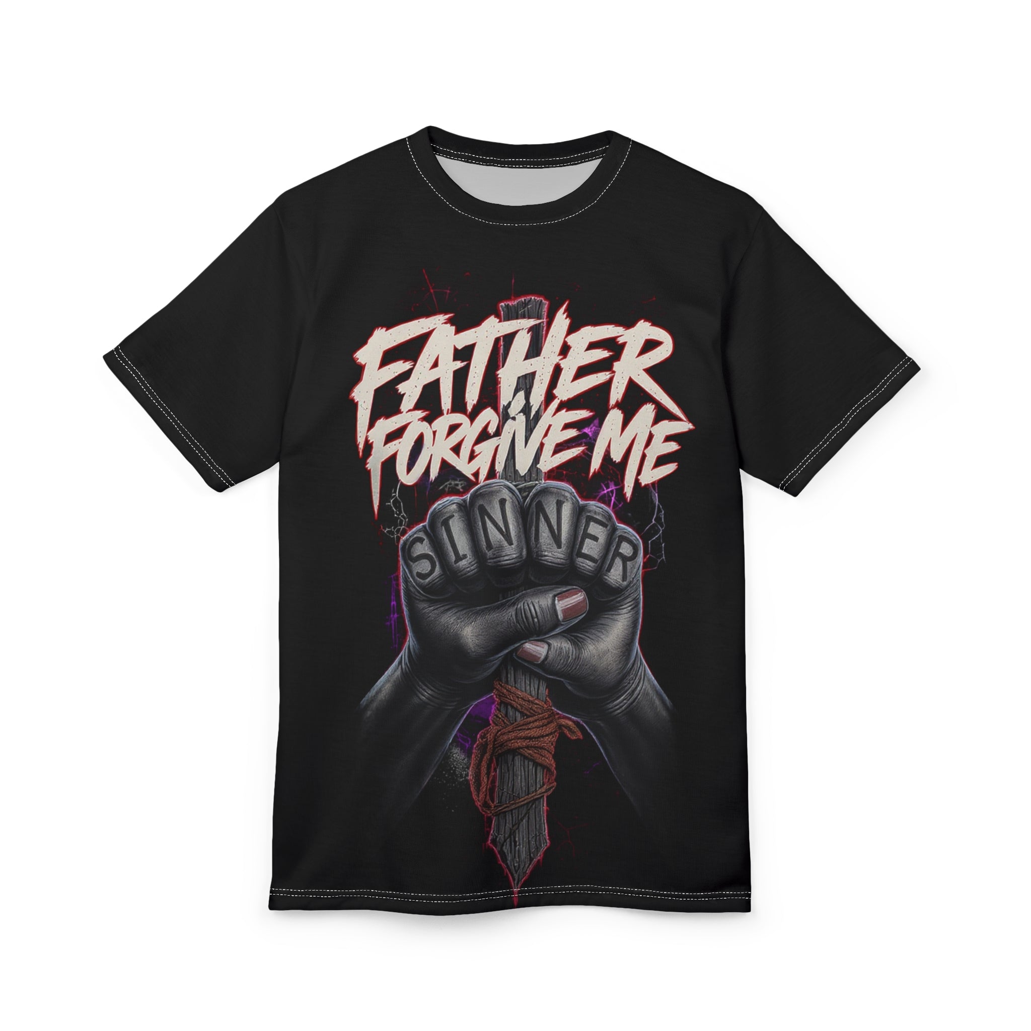 "Father Forgive Me" Black Tee | Unisex