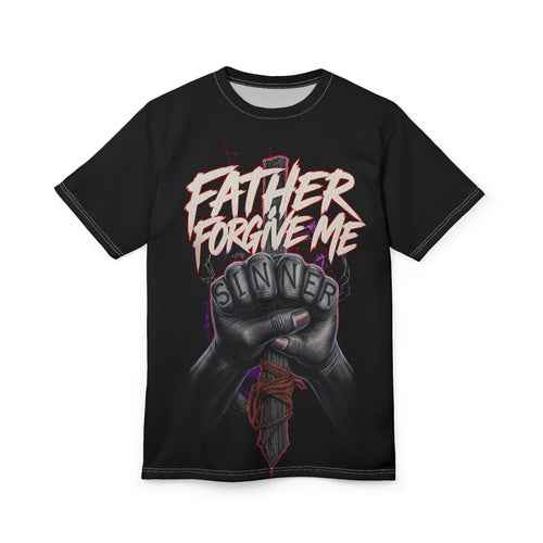 "Father Forgive Me" Black Tee | Unisex